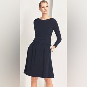The Fold Camelot Navy Crepe Dress Sz 8